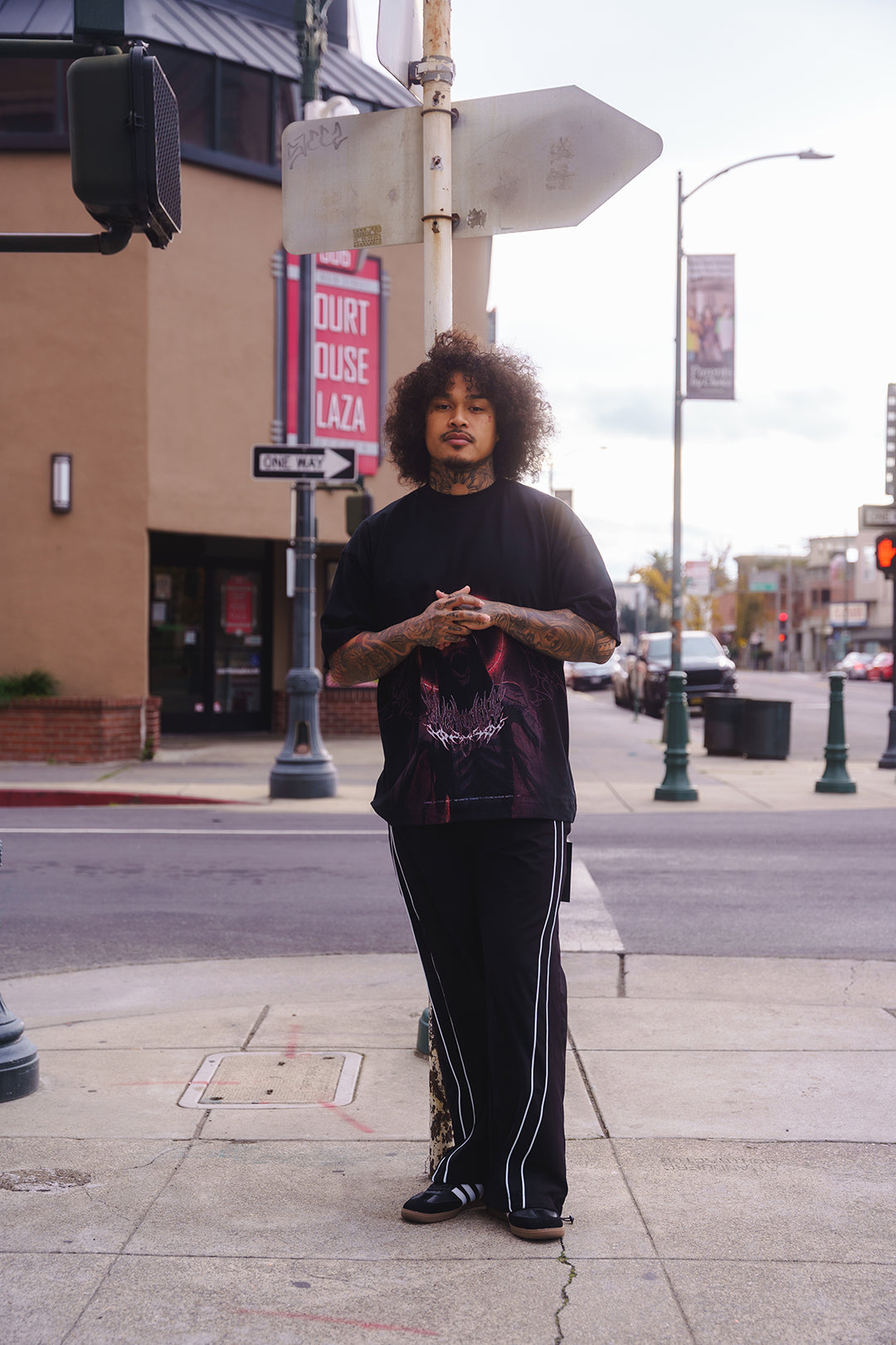 'Track Runner' Basics Wide Pants